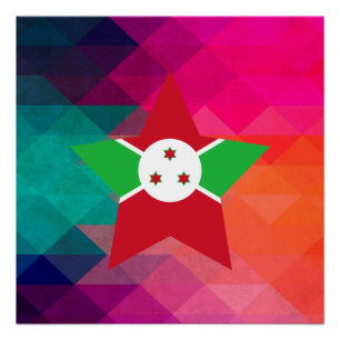 Modern Burundi Flag Poster