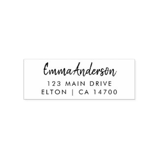 Modern Business Address with Professional Logo Self-inking Stamp