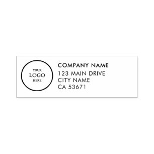 Modern Business Address with Professional Logo  Self-inking Stamp