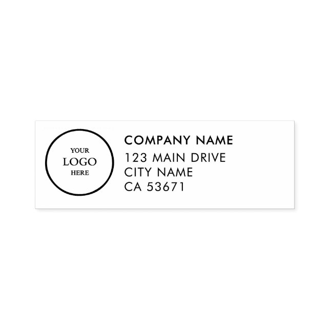 Modern Business Address with Professional Logo  Self-inking Stamp (Design)