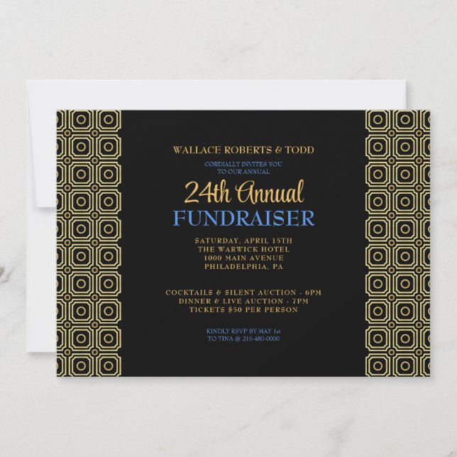 Modern Business Auction Corporate Gala Fundraiser Invitation (Front)