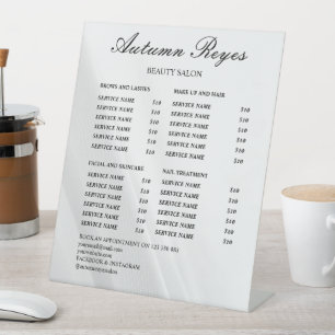  Modern Business Beauty Salon Price List Pedestal Sign