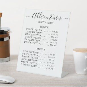  Modern Business Beauty Salon Price List Pedestal Sign