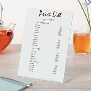  Modern Business Beauty Salon Price List Pedestal Sign