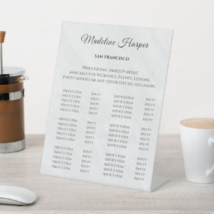  Modern Business Beauty Salon Price List Pedestal Sign