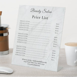  Modern Business Beauty Salon Price List Pedestal Sign