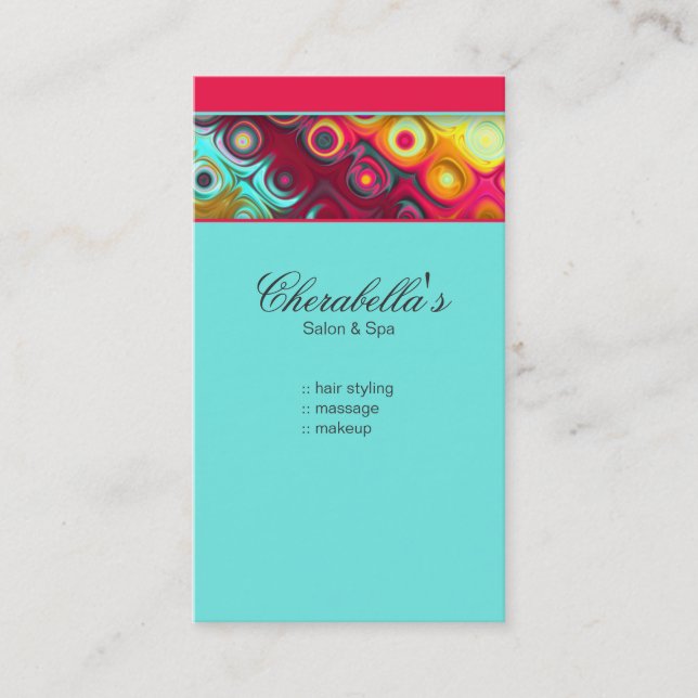 Modern Business Card Colourful Salon (Front)
