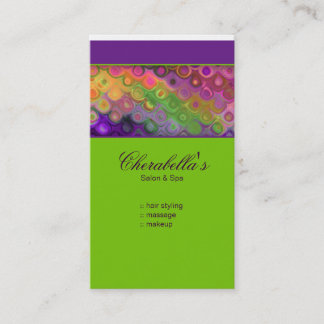 Modern Business Card Colourful Salon Purple Green