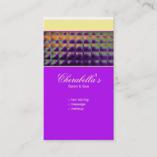 Modern Business Card Colourful Salon Purple Yellow