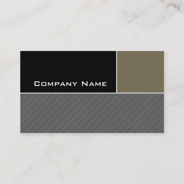 Modern Business Card Construction Khaki Stripes (Front)