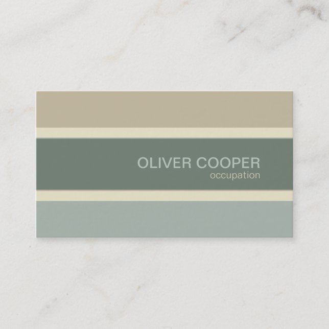 Modern business card Earth colours Sage Moss green (Front)