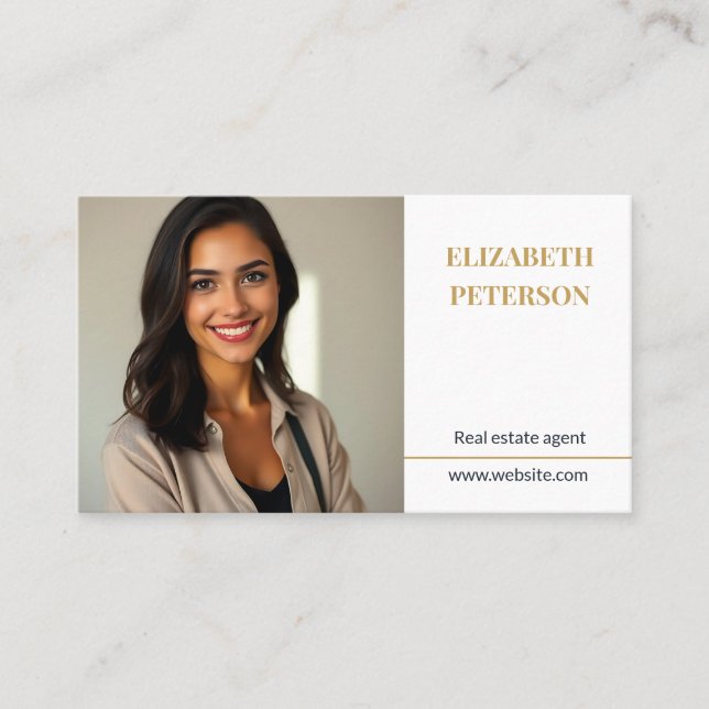 Modern Business Card Editable Template photo qr (Front)