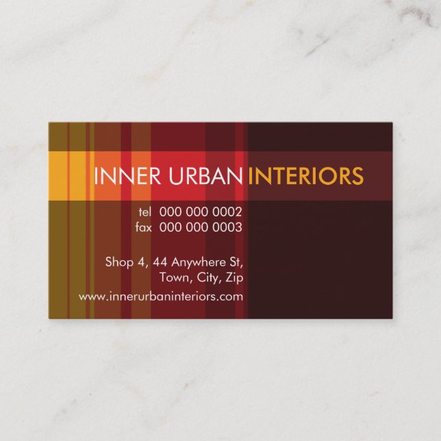 MODERN BUSINESS CARD :: modish stripe 6L (Front)