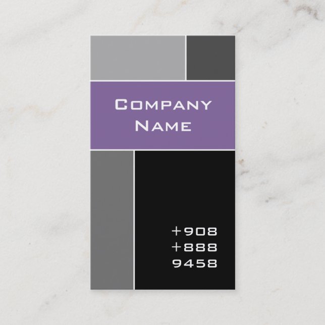 Modern Business Card Purple Grey (Front)
