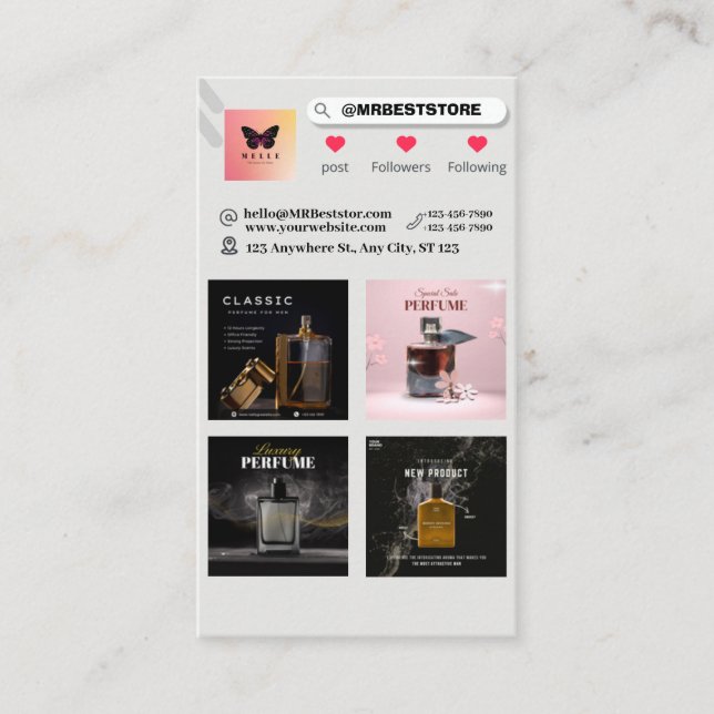 Modern Business Card QR Code Photo Collage  (Front)