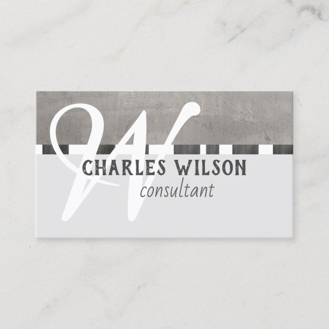 modern business card template grey and white (Front)