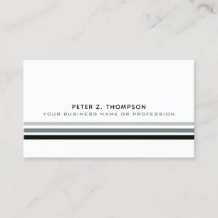 modern business card with 3 thin lines on white