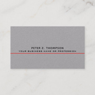 modern business card with thin red line on grey
