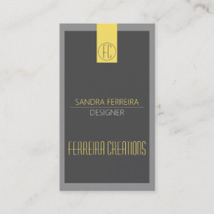 Modern business card Yellow and Grey Two sided