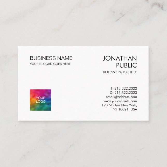Modern Business Cards Elegant Simple Template (Front)