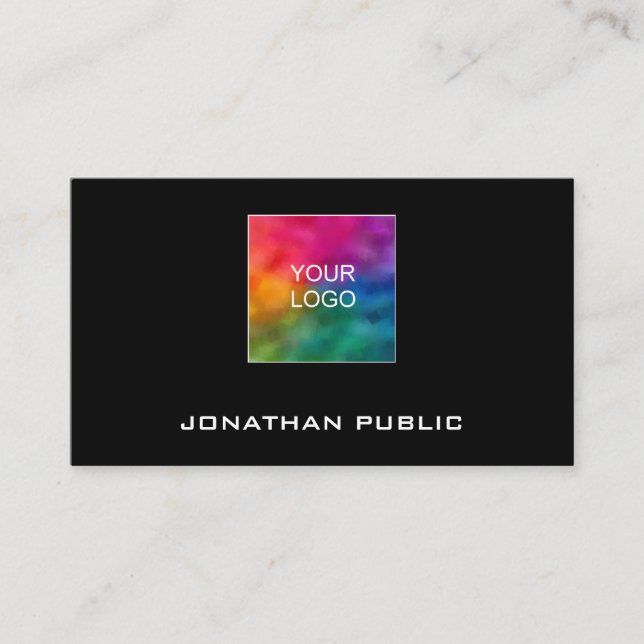 Modern Business Cards US Standard Add Upload Logo (Front)