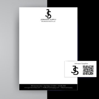 Modern Business Custom Company Monogram Logo Custom Letterhead