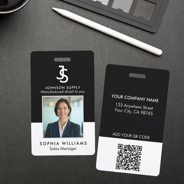 Modern Business Custom Company Monogram Logo ID Badge (Creator Uploaded)