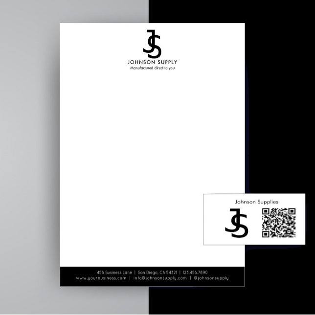 Modern Business Custom Company Monogram Logo Letterhead (Add your own initials to create your own branding logo.)