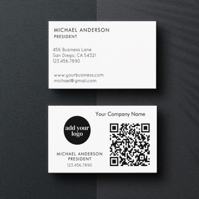 Modern Business Custom Logo and QR Code Card (Creator Uploaded)
