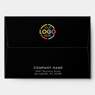 Modern Business Custom Logo Professional Black Envelope
