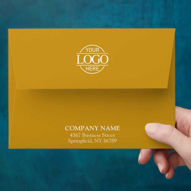 Modern Business Custom Logo Professional Mustard Envelope (Hand)