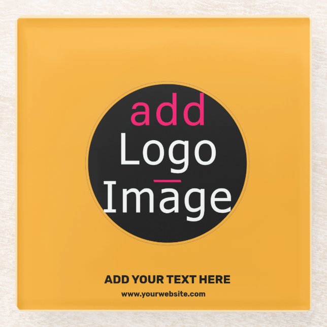 Modern Business Custom Macaroni & Cheese Hue  Glass Coaster (Front)