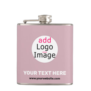 Modern Business Customisable Dusty Rose Hue Hip Flask