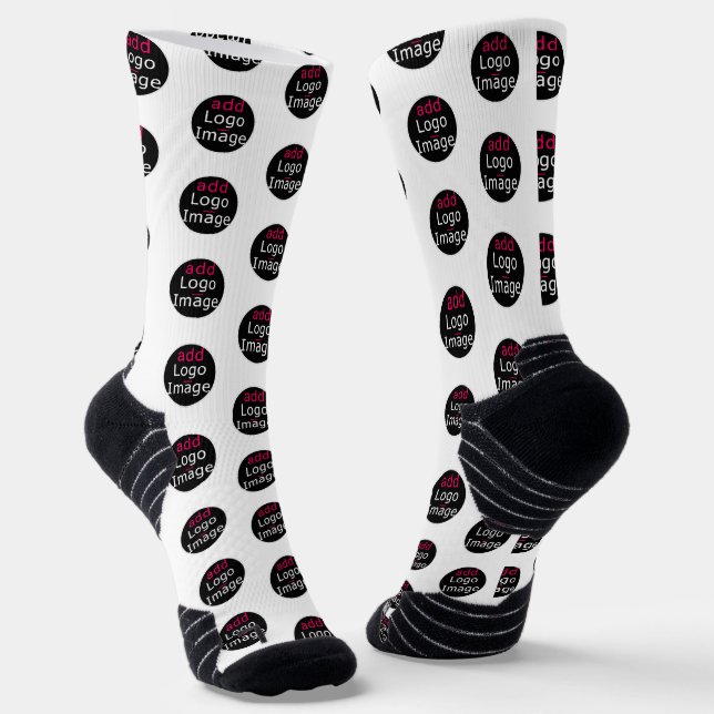 Modern Business Customisable Promotional White Socks (Angled)