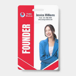 Modern Business Employee Name Tag ID Badge