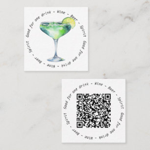 Modern Business Event QR Daiquiri Drink Voucher Square Business Card