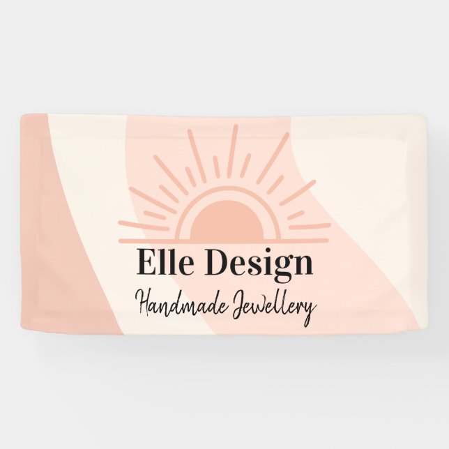Modern Business Feminine Blush Pink Custom Logo Banner (Horizontal)