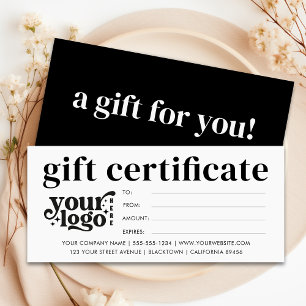 Modern Business Gift Certificate With Custom Logo