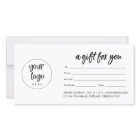 Modern Business Gift Certificate With Logo