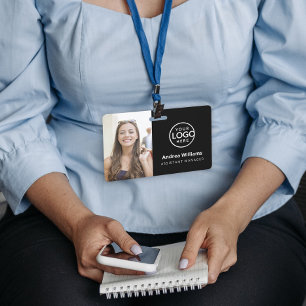 Modern Business ID Card, Employee QR Badge ID Badge