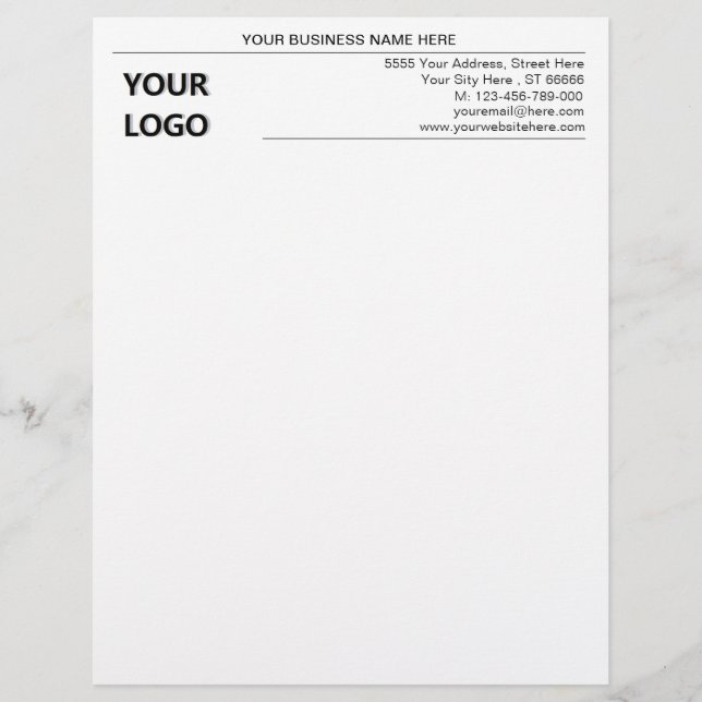 Modern Business Letterhead with Logo Name Address (Front)