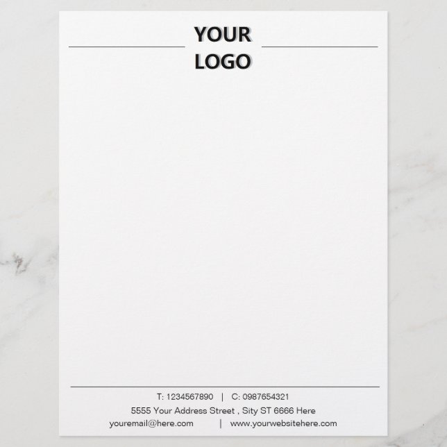 Modern Business Letterhead with QR Code and Logo (Front)