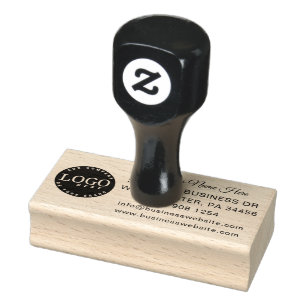 Modern Business Logo and Contact Custom Rubber Stamp