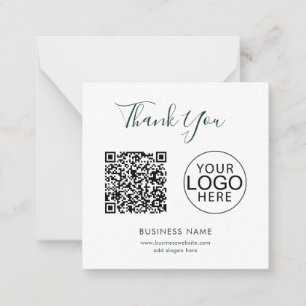 Modern Business Logo and QR Code Custom Thank You Card
