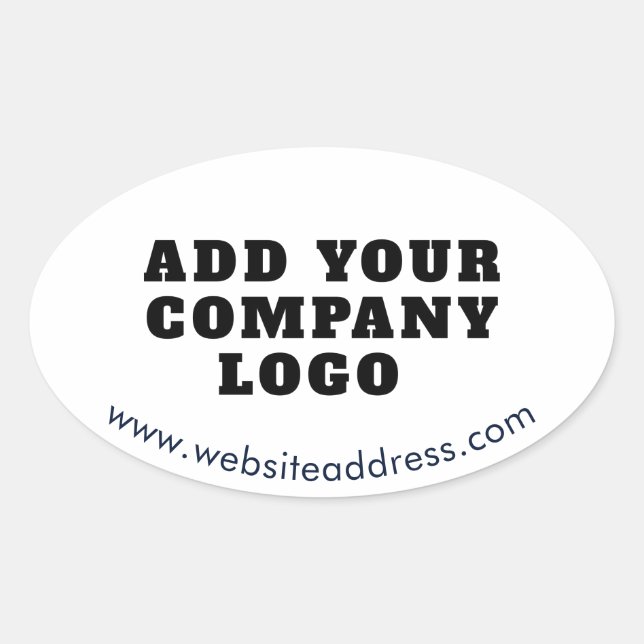 Modern Business Logo and Website Custom Oval Sticker (Front)