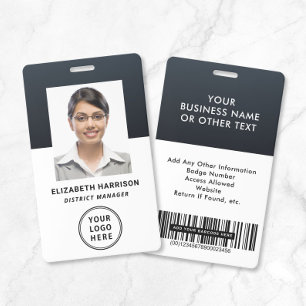 Modern Business Logo Barcode Photo ID Badge