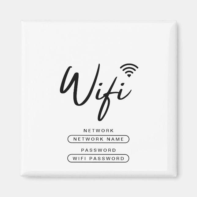 Modern Business Logo Black and White Wifi Details  Magnet (Front)