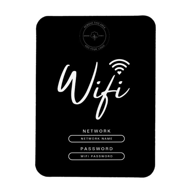 Modern Business Logo Black and White Wifi Details  Magnet (Vertical)