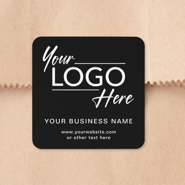 Modern Business Logo Black Square Sticker (Creator Uploaded)