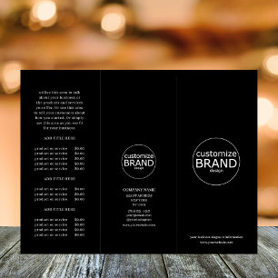 Modern Business Logo Black Trifold Brochure